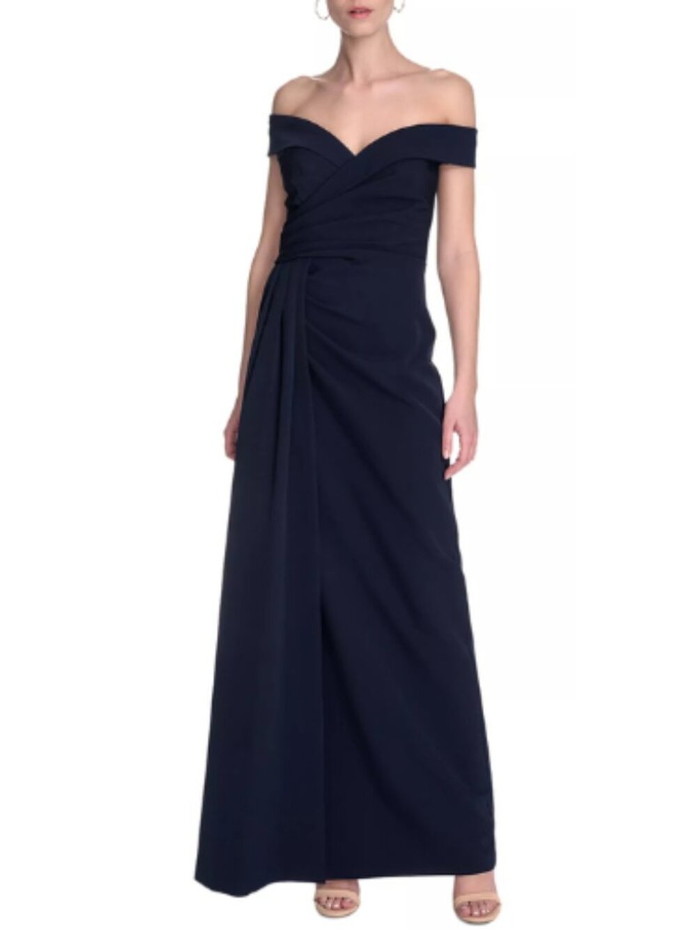 Eliza J Navy Blue Sweetheart Neckline Formal Wedding Gown